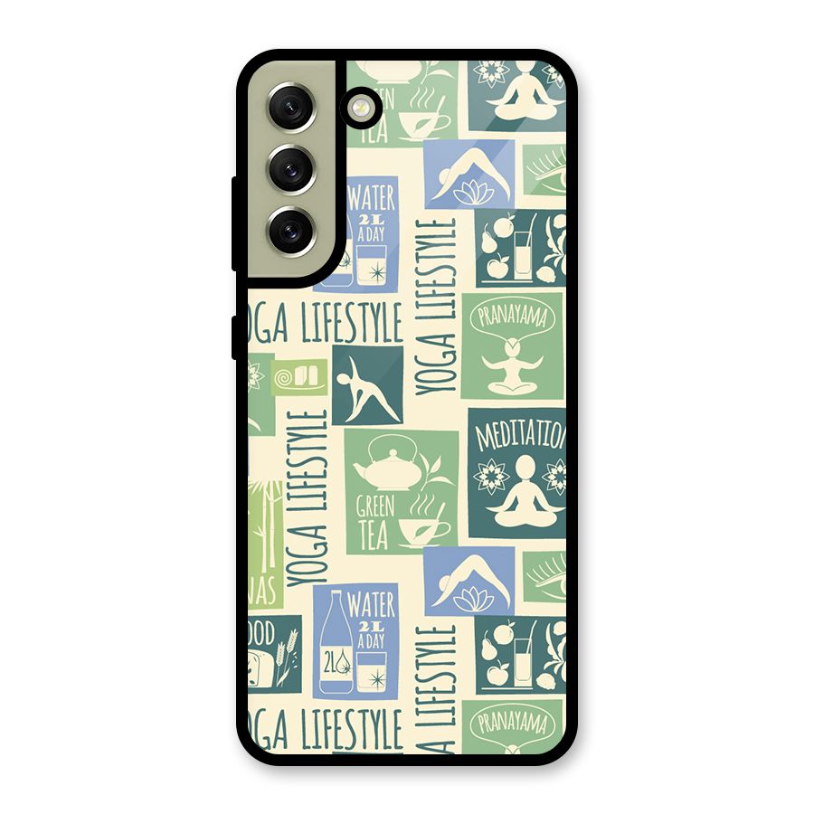 Vintage Yoga Lifestyle Metal Back Case for Galaxy S21 FE 5G (2023)