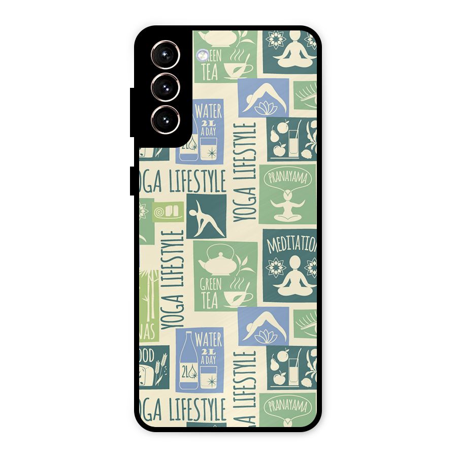 Vintage Yoga Lifestyle Metal Back Case for Galaxy S21 Plus