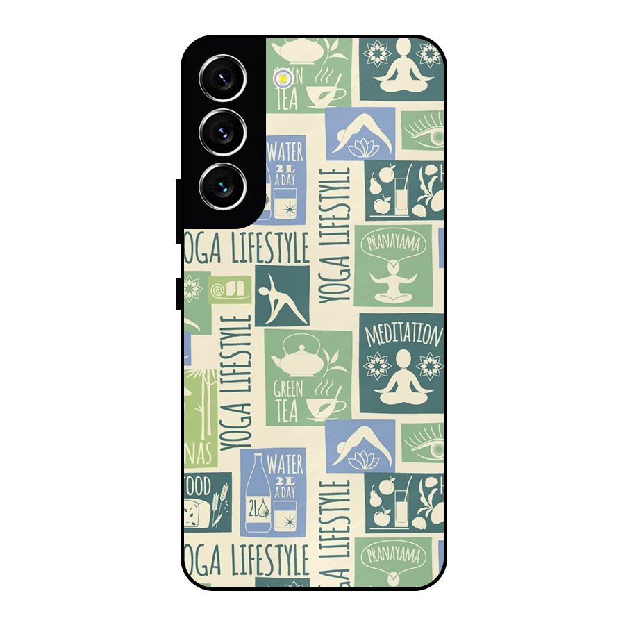 Vintage Yoga Lifestyle Metal Back Case for Galaxy S22 5G
