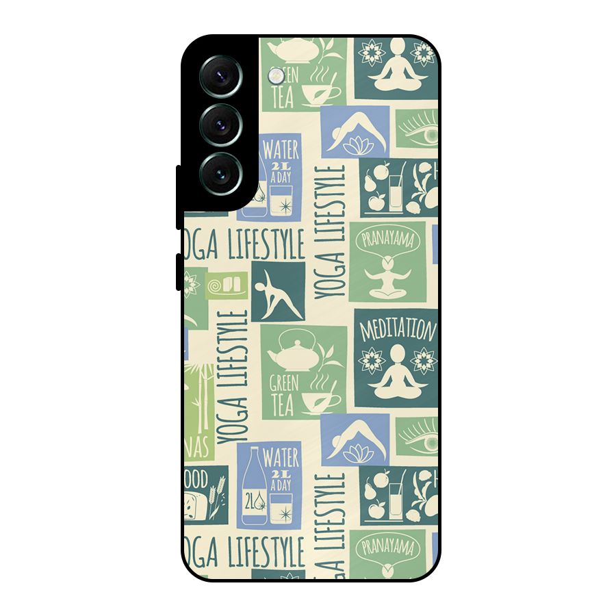 Vintage Yoga Lifestyle Metal Back Case for Galaxy S22 Plus 5G