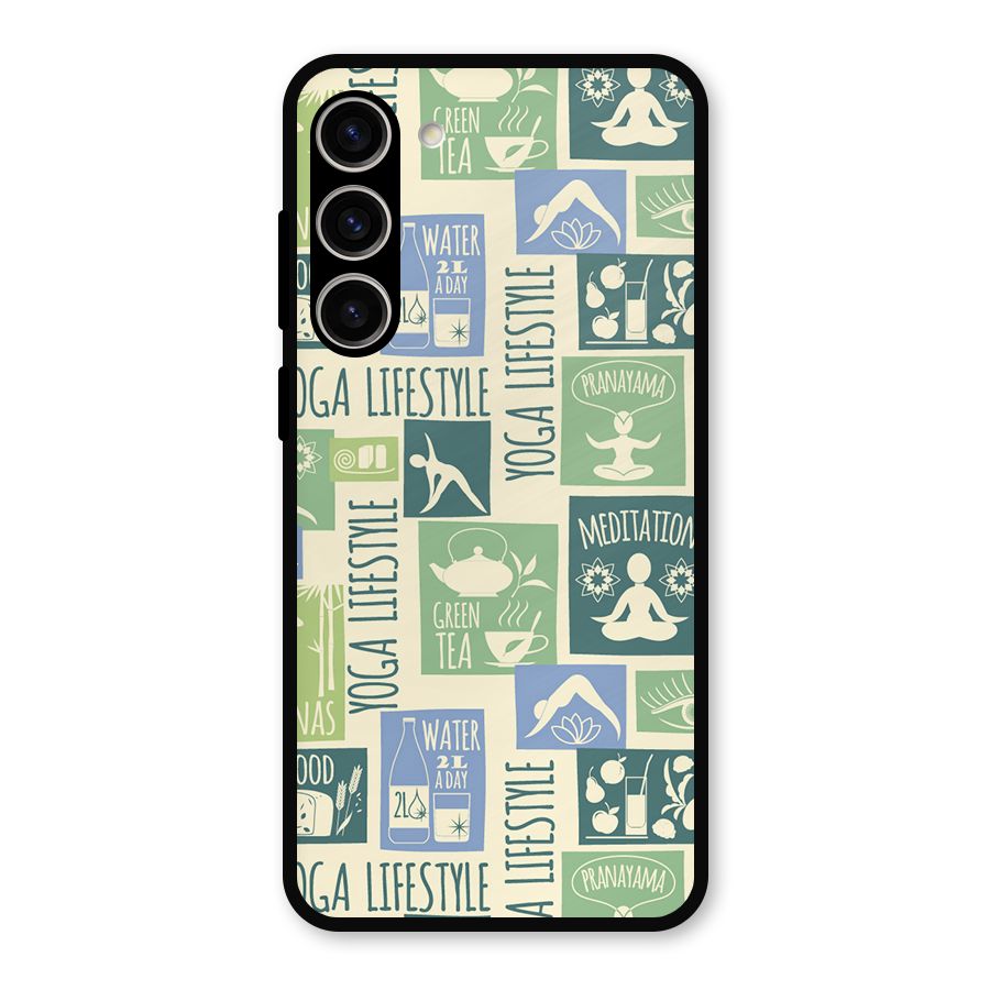 Vintage Yoga Lifestyle Metal Back Case for Galaxy S23 Plus