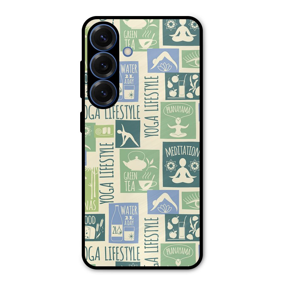 Vintage Yoga Lifestyle Metal Back Case for Galaxy S25