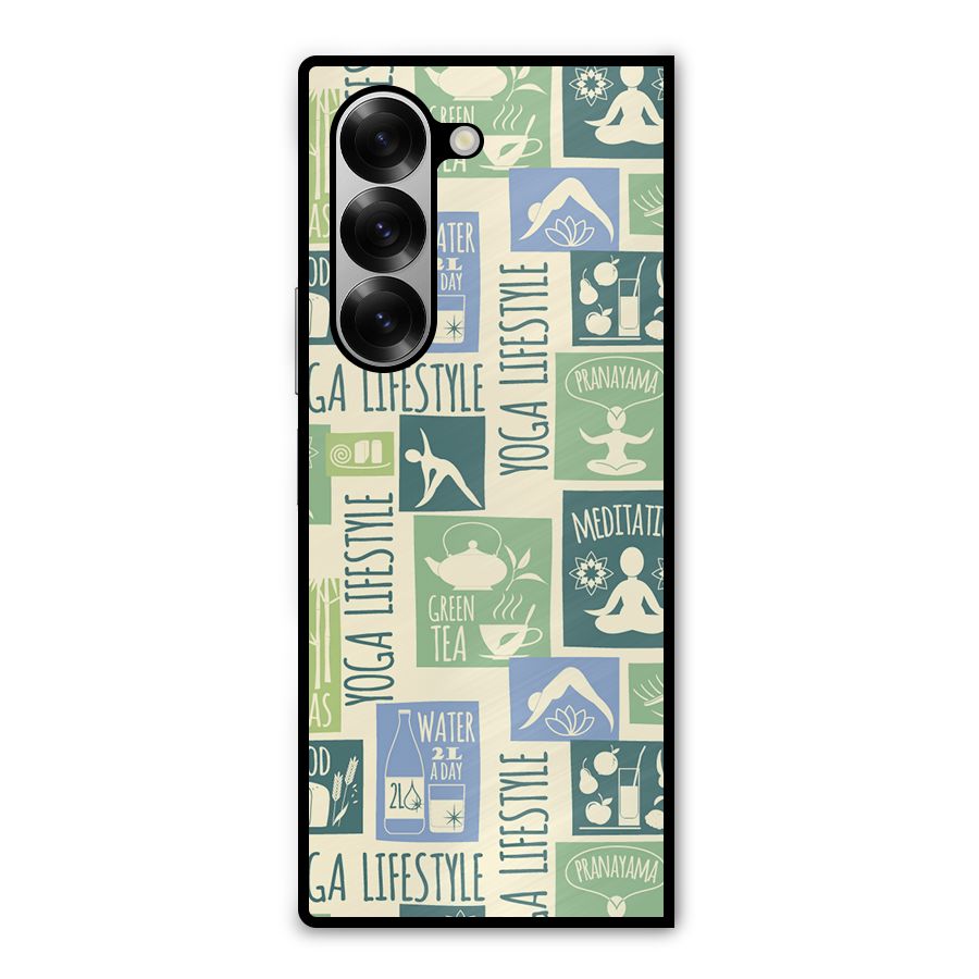 Vintage Yoga Lifestyle Metal Back Case for Galaxy Z Fold6