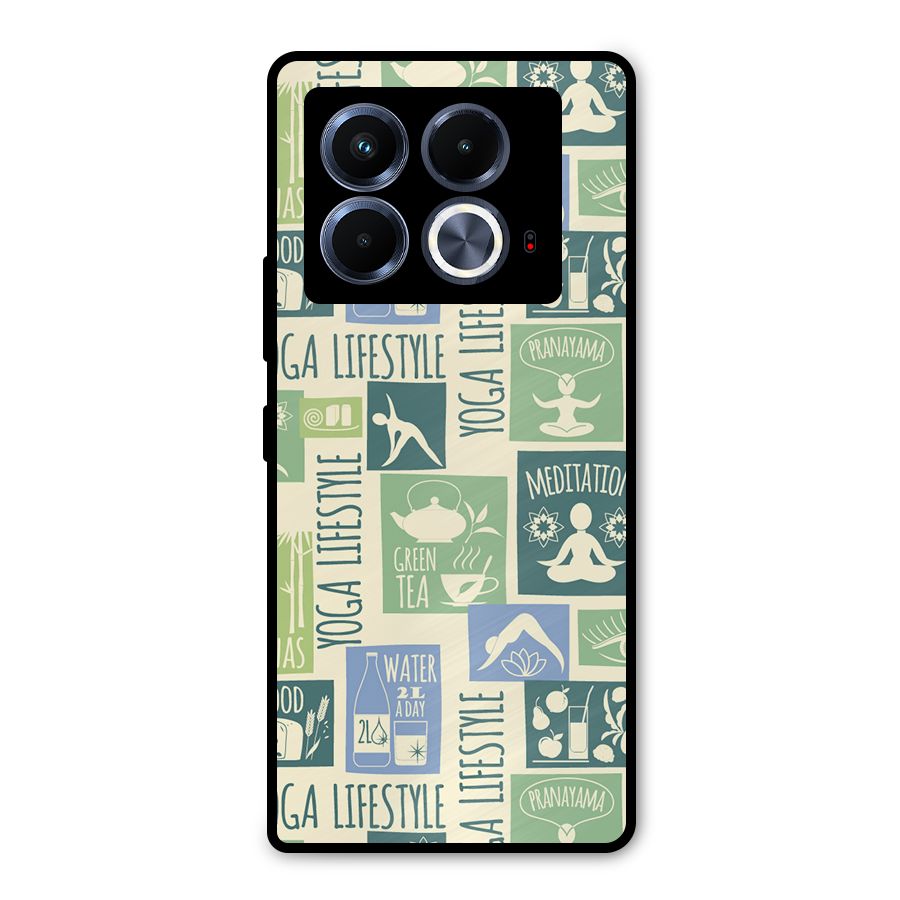 Vintage Yoga Lifestyle Metal Back Case for Infinix Note 40 5G