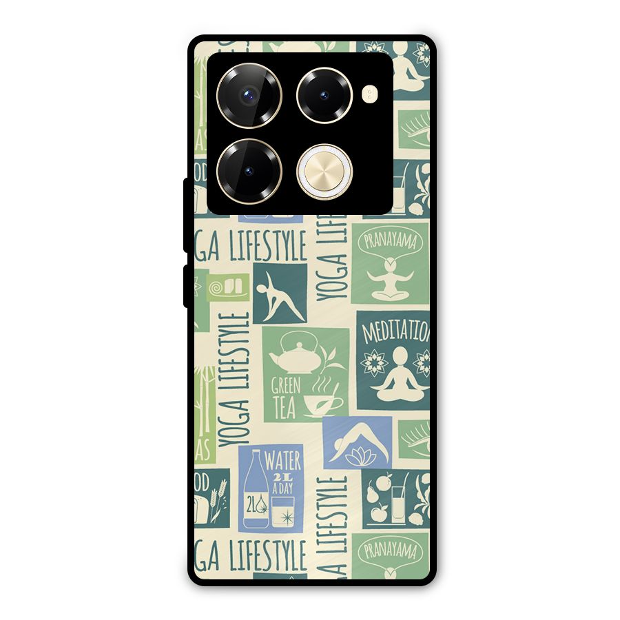 Vintage Yoga Lifestyle Metal Back Case for Infinix Note 40 Pro