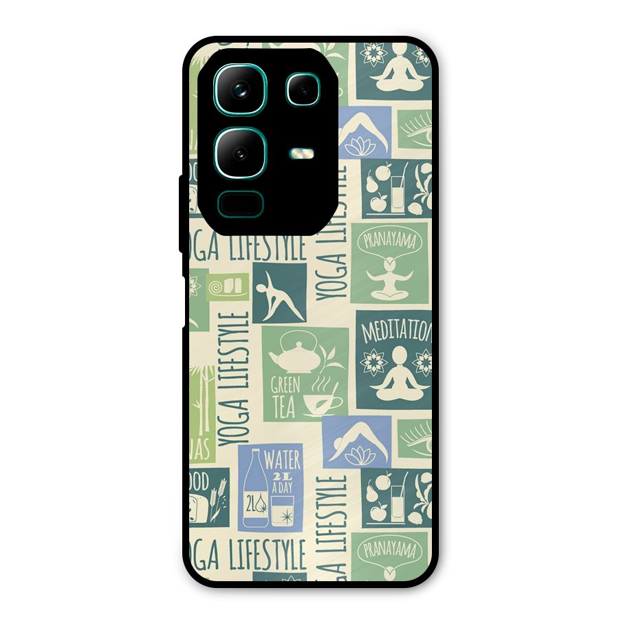 Vintage Yoga Lifestyle Metal Back Case for Infinix Note 50x