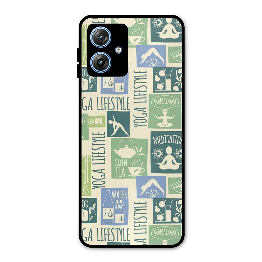 Vintage Yoga Lifestyle Metal Back Case for Moto G54