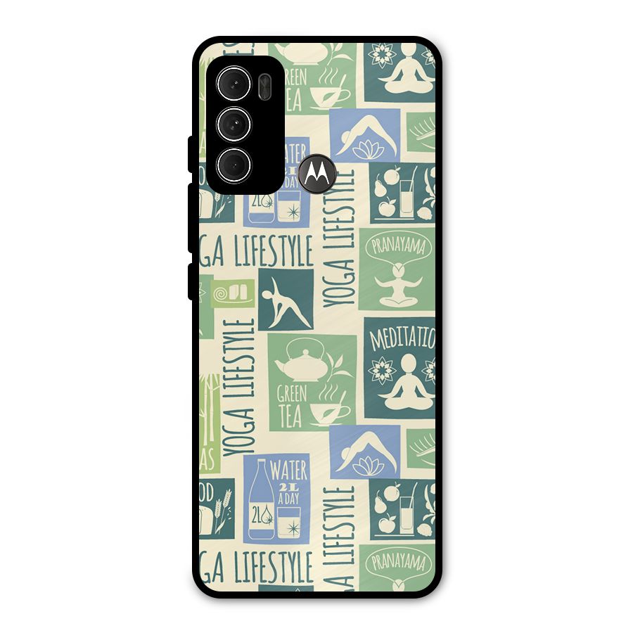Vintage Yoga Lifestyle Metal Back Case for Moto G60