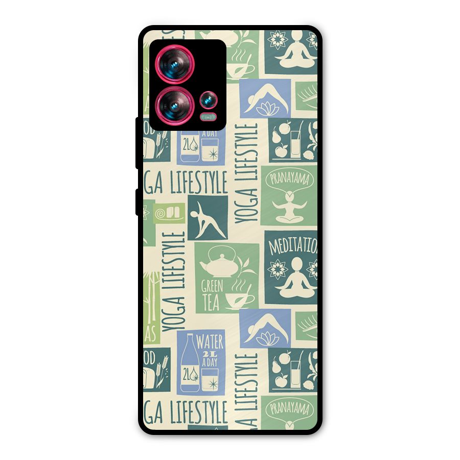 Vintage Yoga Lifestyle Metal Back Case for Motorola Edge 30 Fusion