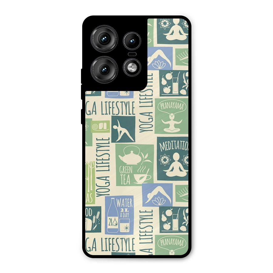 Vintage Yoga Lifestyle Metal Back Case for Motorola Edge 50 Pro