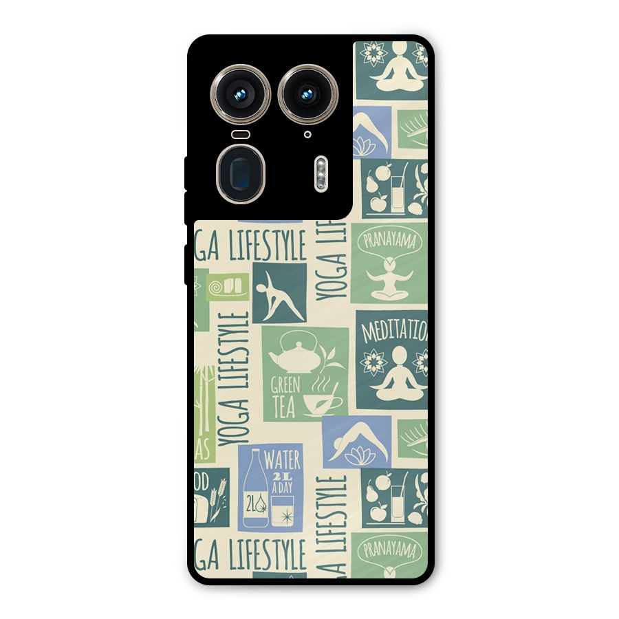 Vintage Yoga Lifestyle Metal Back Case for Motorola Edge 50 Ultra