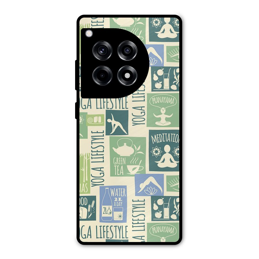 Vintage Yoga Lifestyle Metal Back Case for OnePlus 12R