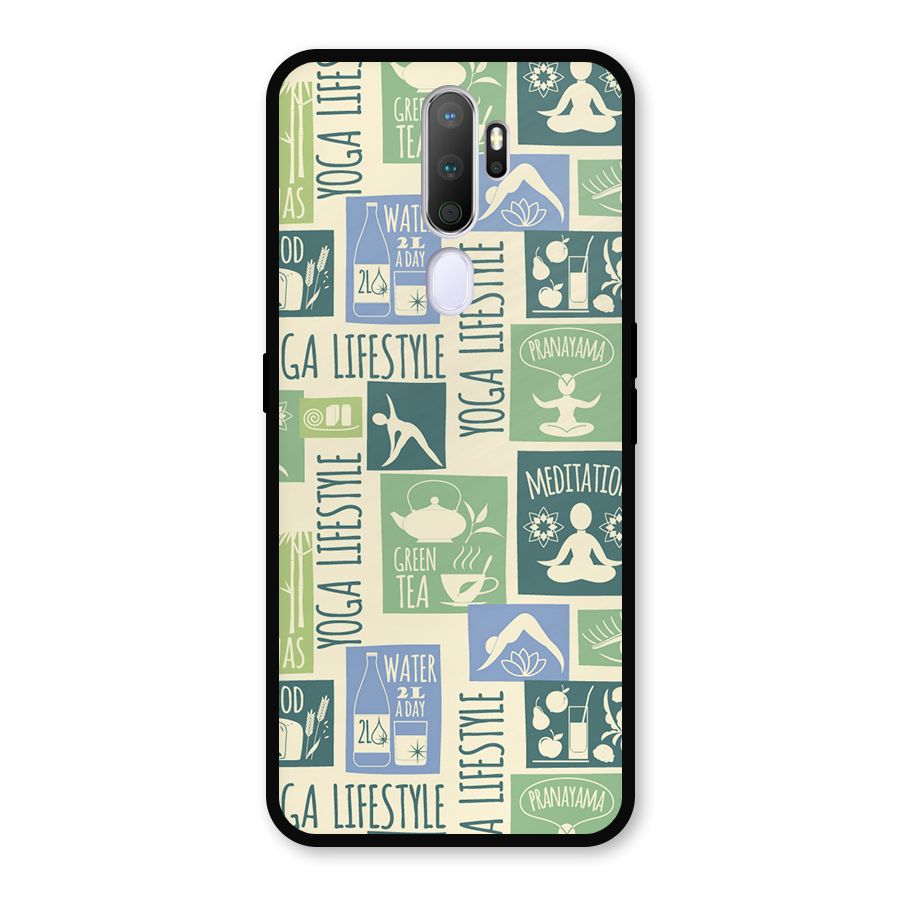 Vintage Yoga Lifestyle Metal Back Case for Oppo A5 (2020)