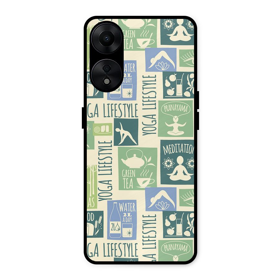Vintage Yoga Lifestyle Metal Back Case for Oppo A78 5G