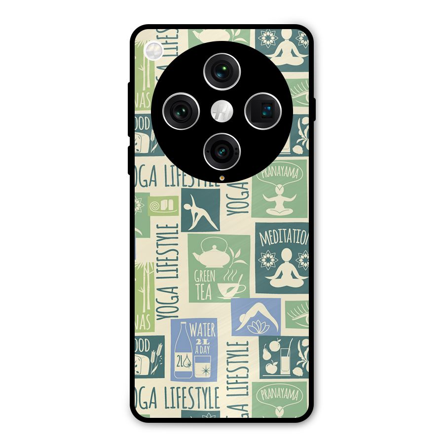 Vintage Yoga Lifestyle Metal Back Case for Oppo Find X8 Pro