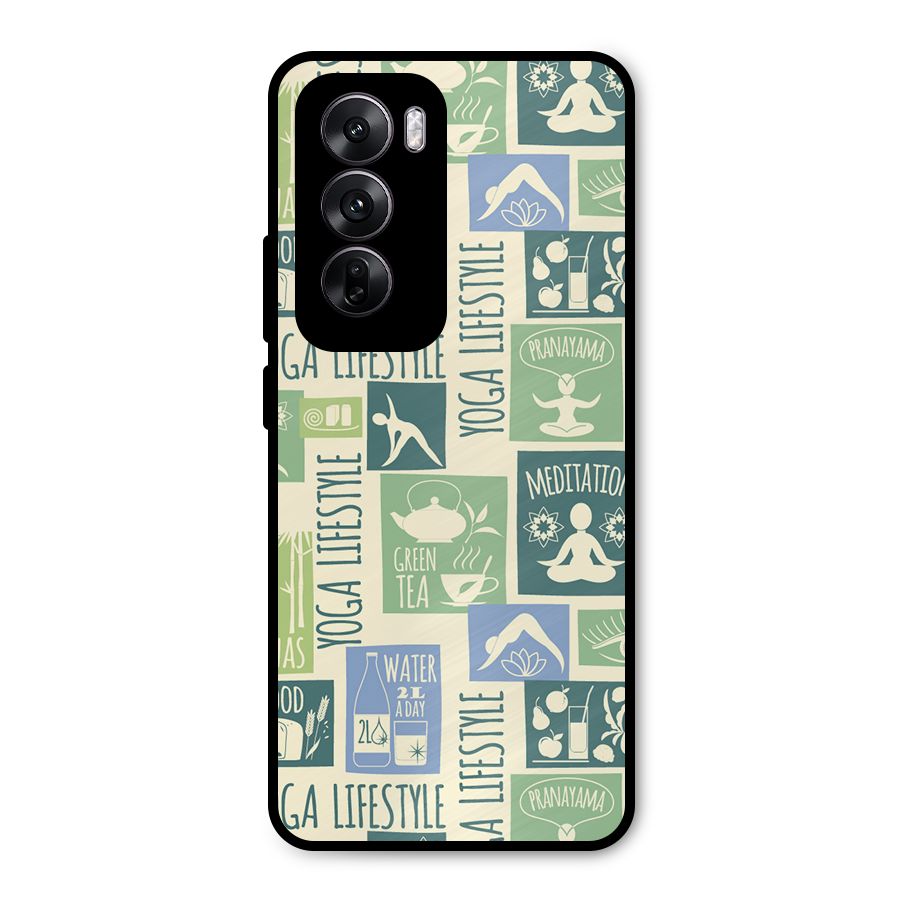 Vintage Yoga Lifestyle Metal Back Case for Oppo Reno12
