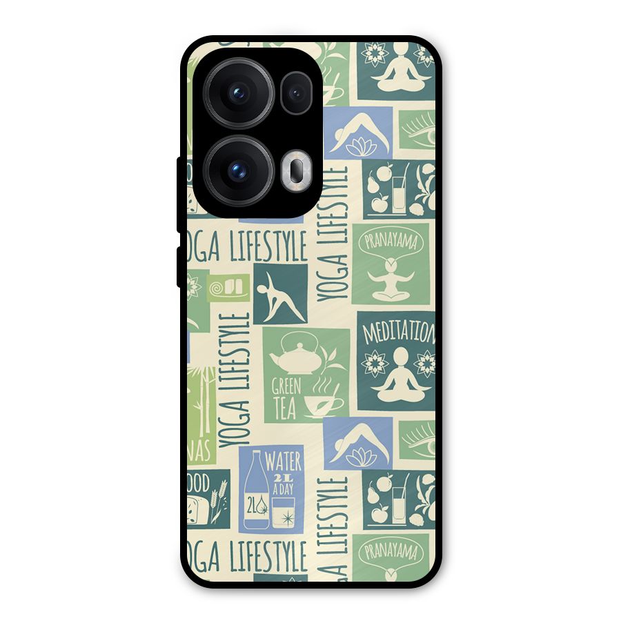 Vintage Yoga Lifestyle Metal Back Case for Oppo Reno13 Pro