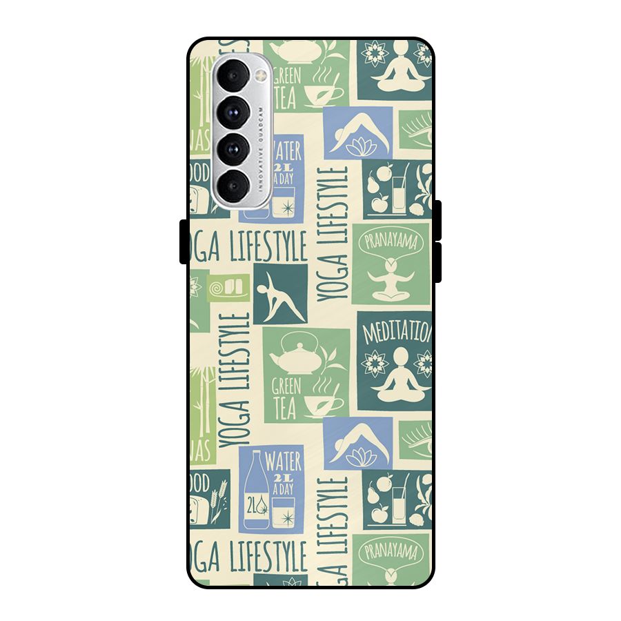 Vintage Yoga Lifestyle Metal Back Case for Oppo Reno4 Pro
