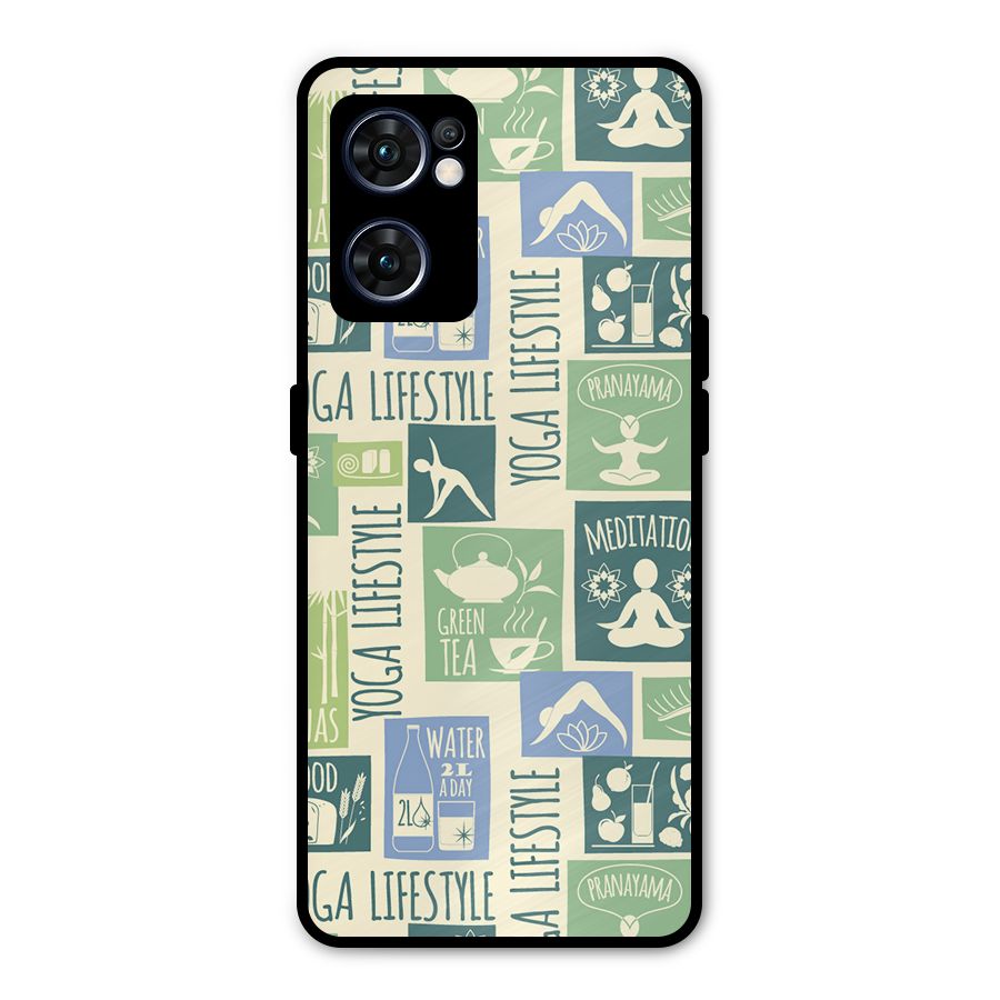 Vintage Yoga Lifestyle Metal Back Case for Oppo Reno7 5G