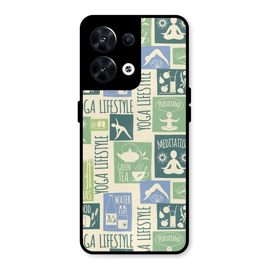 Vintage Yoga Lifestyle Metal Back Case for Oppo Reno8 5G