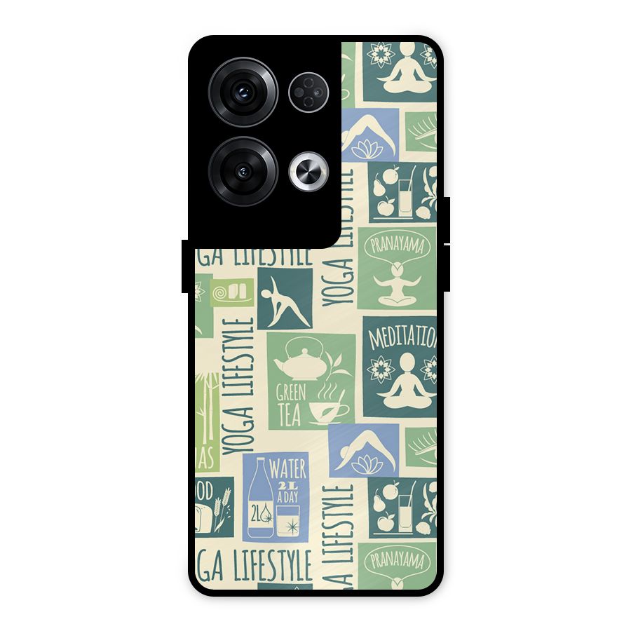 Vintage Yoga Lifestyle Metal Back Case for Oppo Reno8 Pro 5G