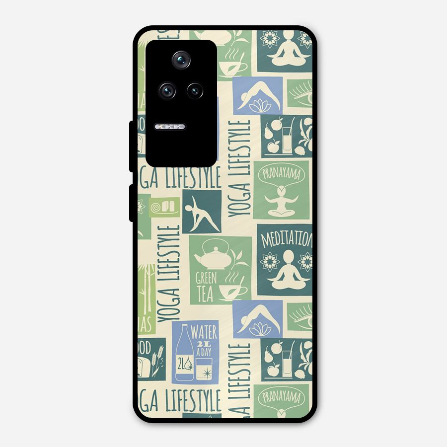 Vintage Yoga Lifestyle Metal Back Case for Poco F4 5G