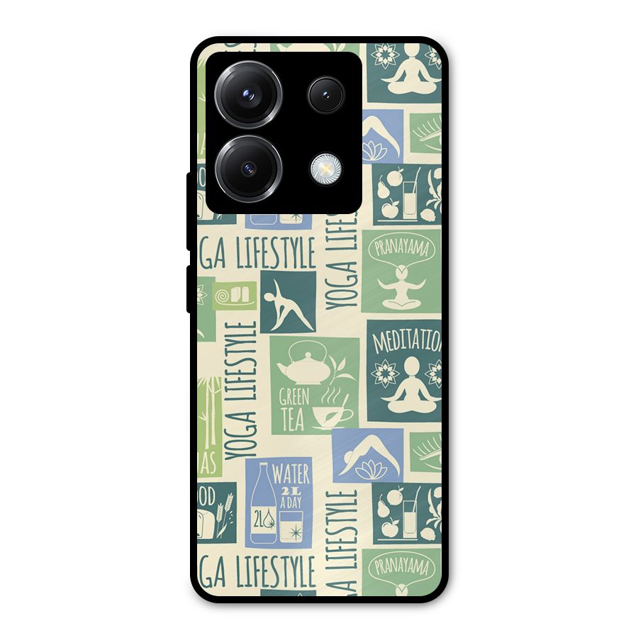 Vintage Yoga Lifestyle Metal Back Case for Poco X6