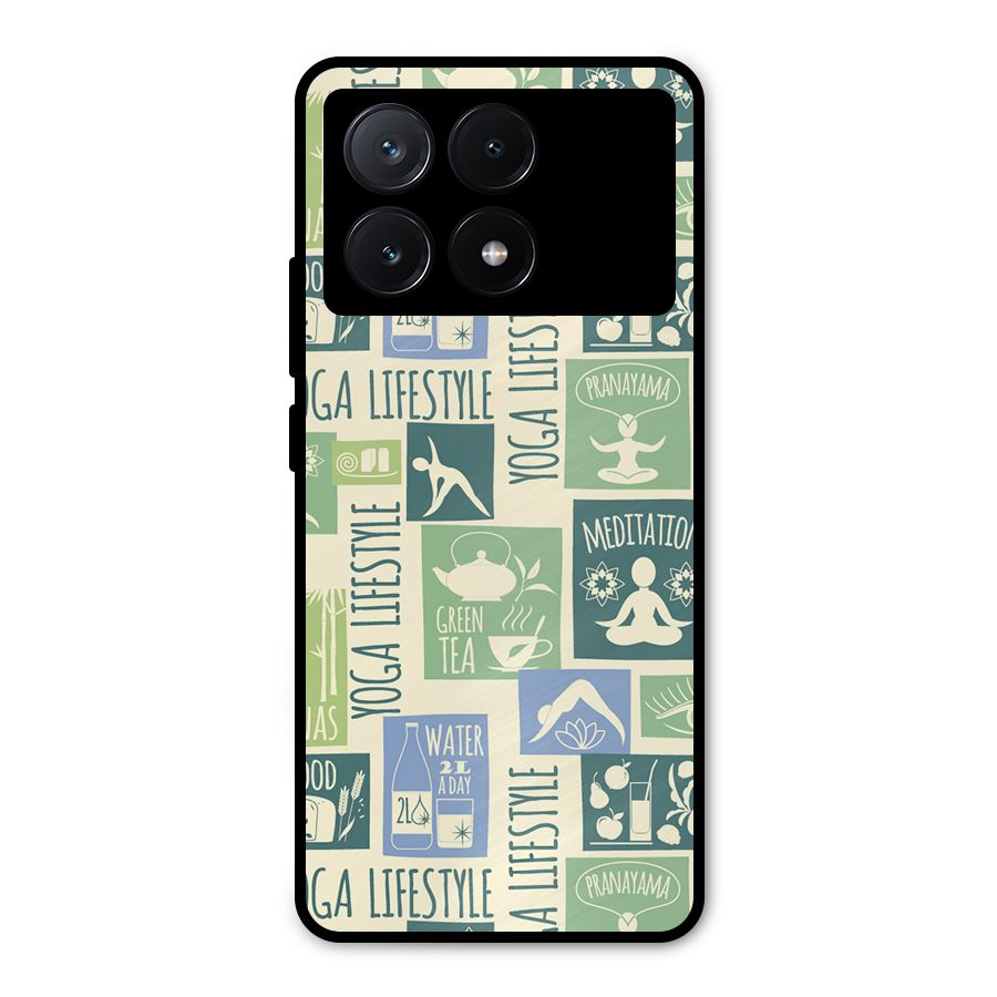 Vintage Yoga Lifestyle Metal Back Case for Poco X6 Pro