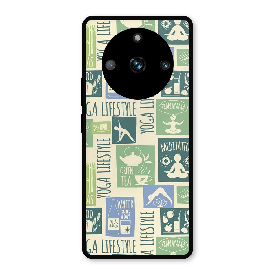 Vintage Yoga Lifestyle Metal Back Case for Realme 11 Pro Plus