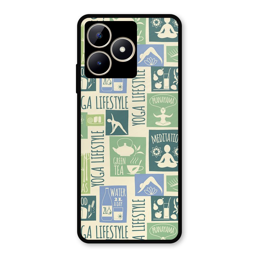 Vintage Yoga Lifestyle Metal Back Case for Realme C53