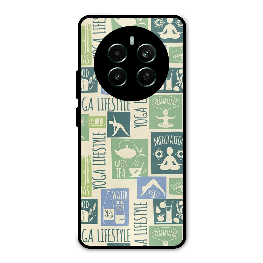 Vintage Yoga Lifestyle Metal Back Case for Realme Narzo 70 Pro