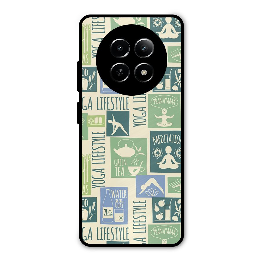 Vintage Yoga Lifestyle Metal Back Case for Realme Narzo N65