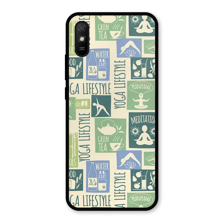 Vintage Yoga Lifestyle Metal Back Case for Redmi 9a
