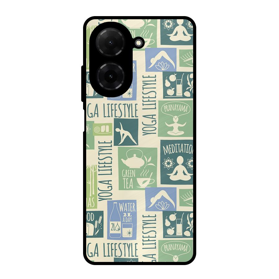 Vintage Yoga Lifestyle Metal Back Case for Redmi A5 4G