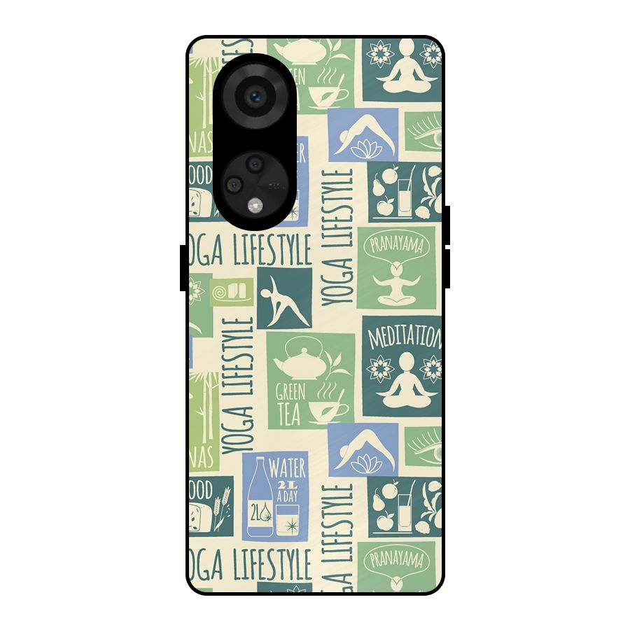Vintage Yoga Lifestyle Metal Back Case for Reno8 T 5G
