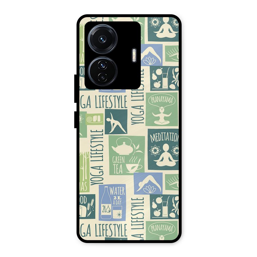 Vintage Yoga Lifestyle Metal Back Case for Vivo T1 Pro
