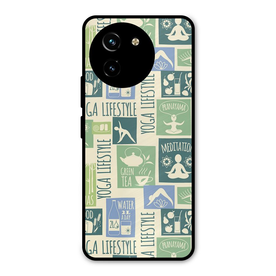 Vintage Yoga Lifestyle Metal Back Case for Vivo T3x