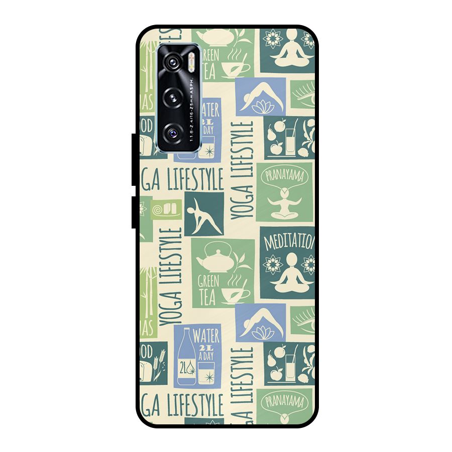 Vintage Yoga Lifestyle Metal Back Case for Vivo V20 SE