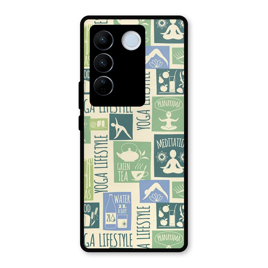 Vintage Yoga Lifestyle Metal Back Case for Vivo V27