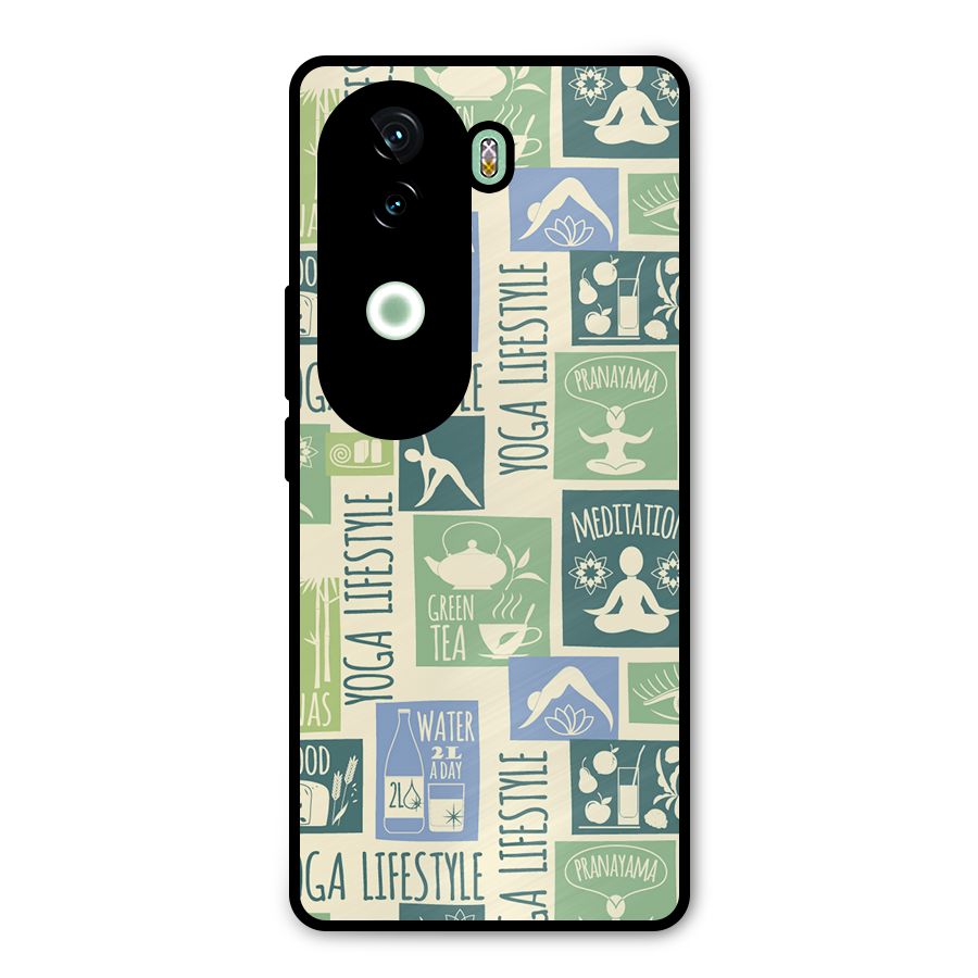 Vintage Yoga Lifestyle Metal Back Case for Vivo V40e