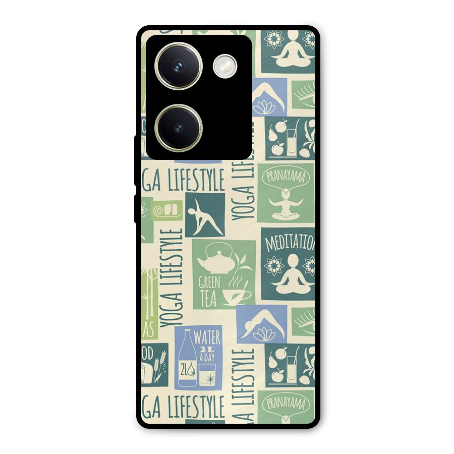 Vintage Yoga Lifestyle Metal Back Case for Vivo Y200 Pro