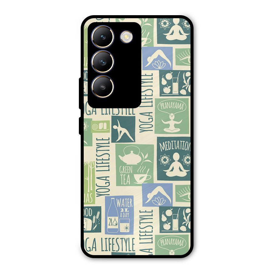 Vintage Yoga Lifestyle Metal Back Case for Vivo Y200e