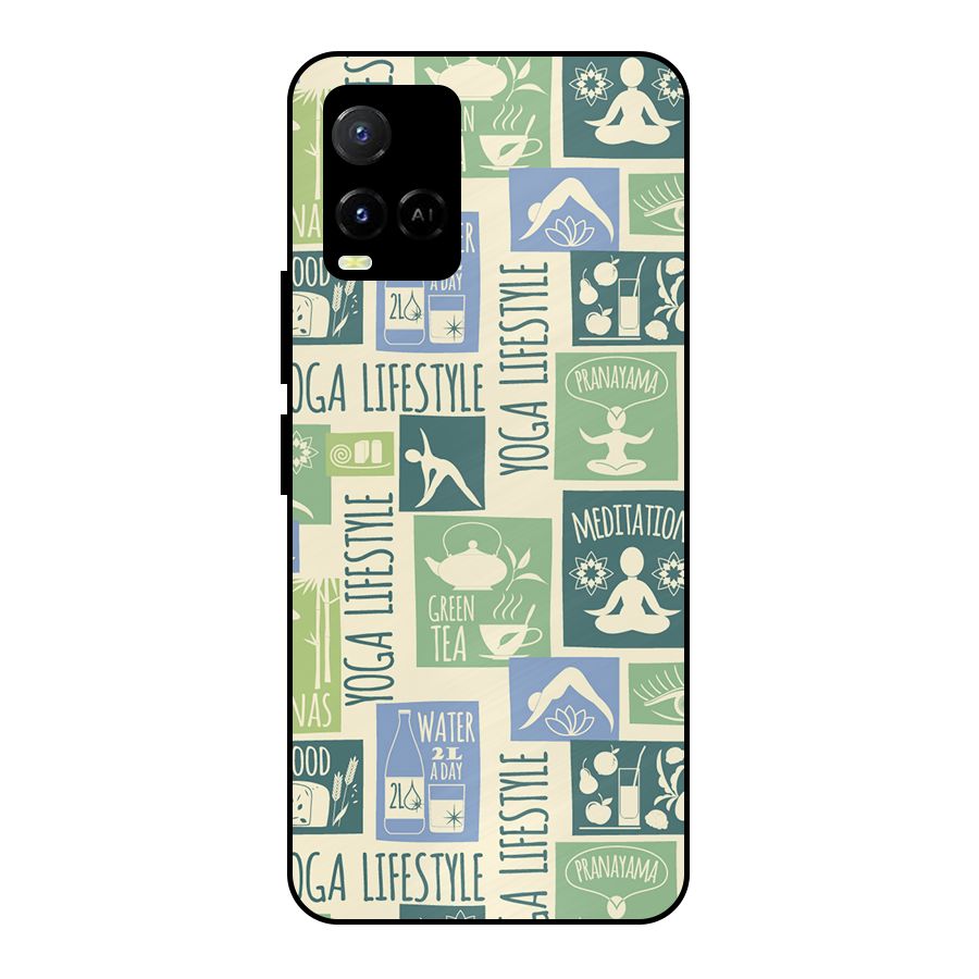Vintage Yoga Lifestyle Metal Back Case for Vivo Y21A