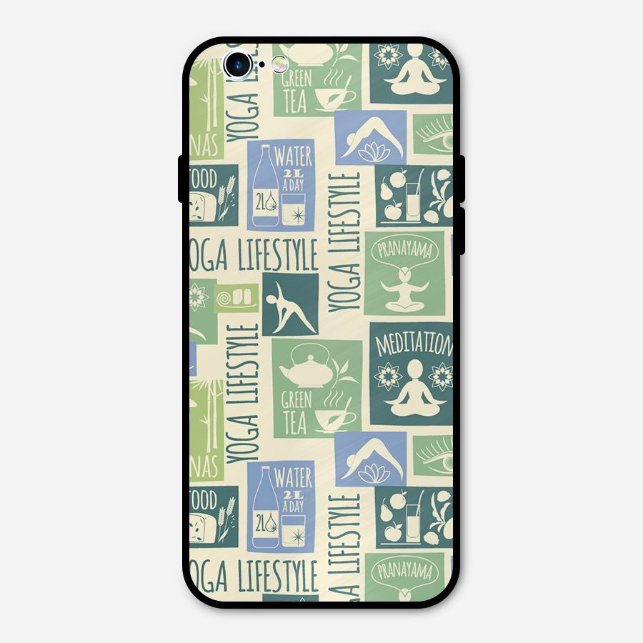 Vintage Yoga Lifestyle Metal Back Case for iPhone 6 6s