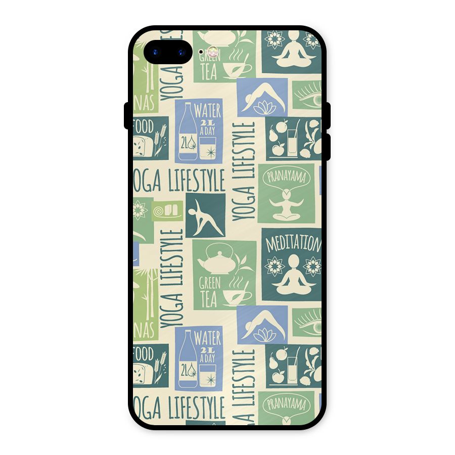 Vintage Yoga Lifestyle Metal Back Case for iPhone 8 Plus