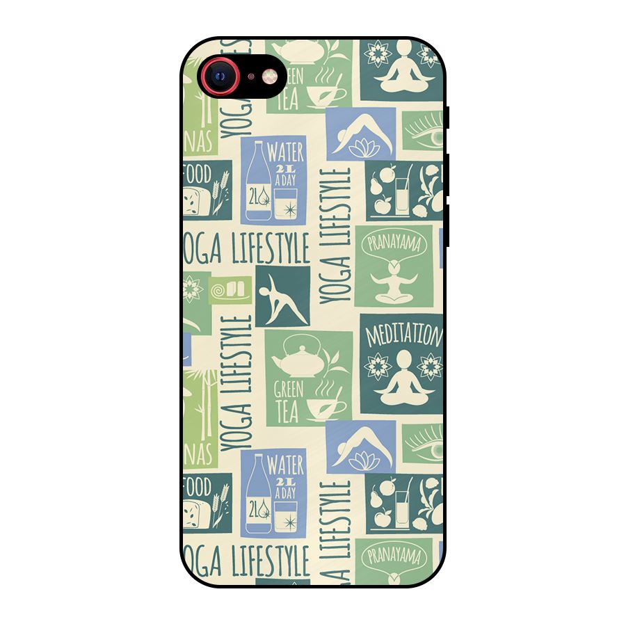 Vintage Yoga Lifestyle Metal Back Case for iPhone SE 2020