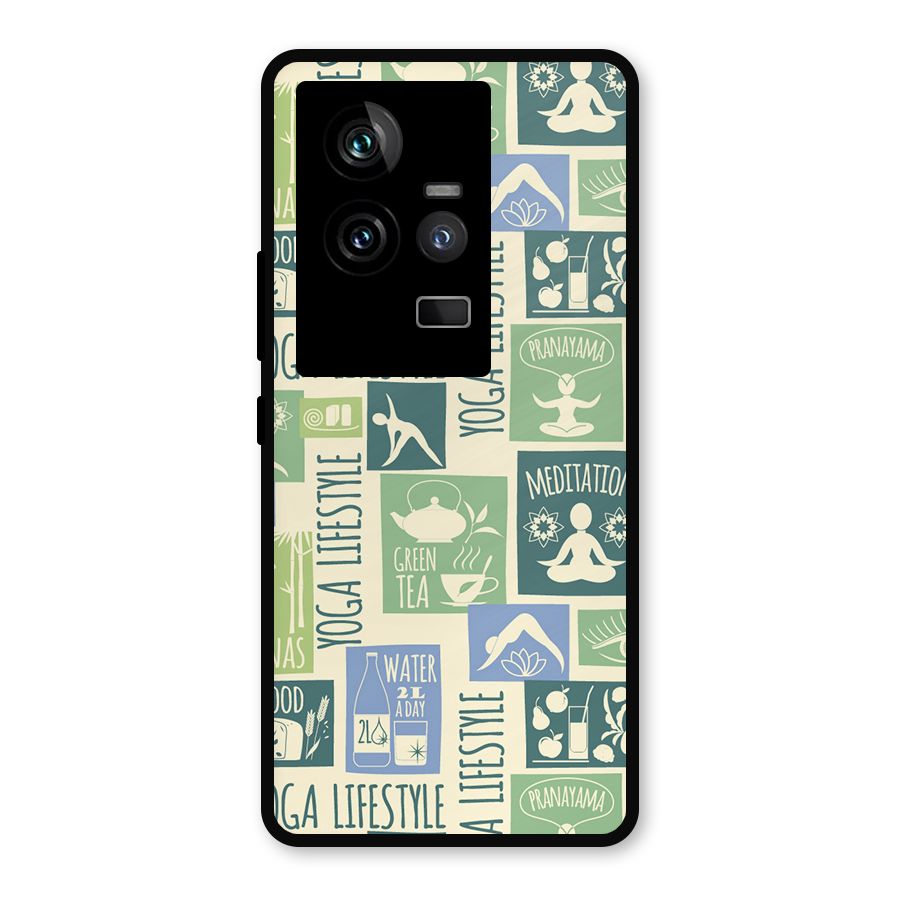 Vintage Yoga Lifestyle Metal Back Case for iQOO 11 5G