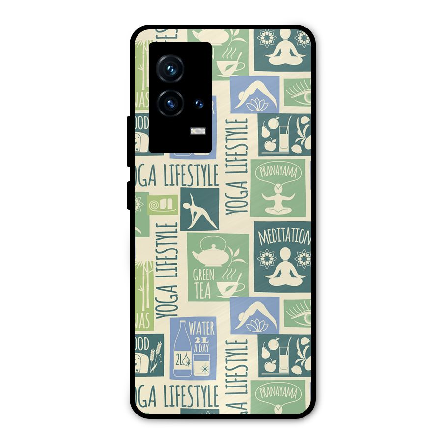 Vintage Yoga Lifestyle Metal Back Case for iQOO 9 5G