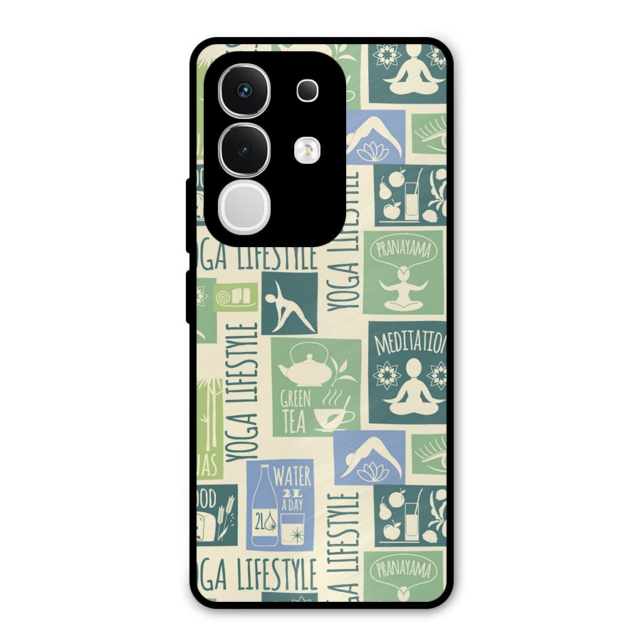 Vintage Yoga Lifestyle Metal Back Case for iQOO Z10x