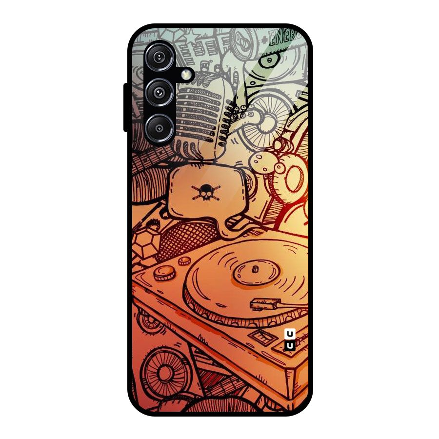 Vinyl Design Glass Back Case for Galaxy M34 5G